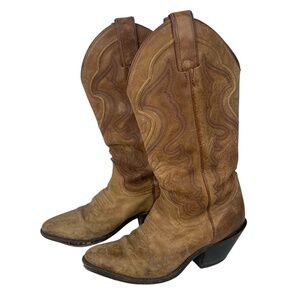Justin Boots Womens western cowboy size 6.5 riding boots‎ brown leather